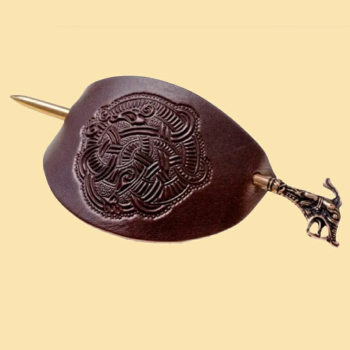 Wikinger-Haarspange Haithabu - braun - klein